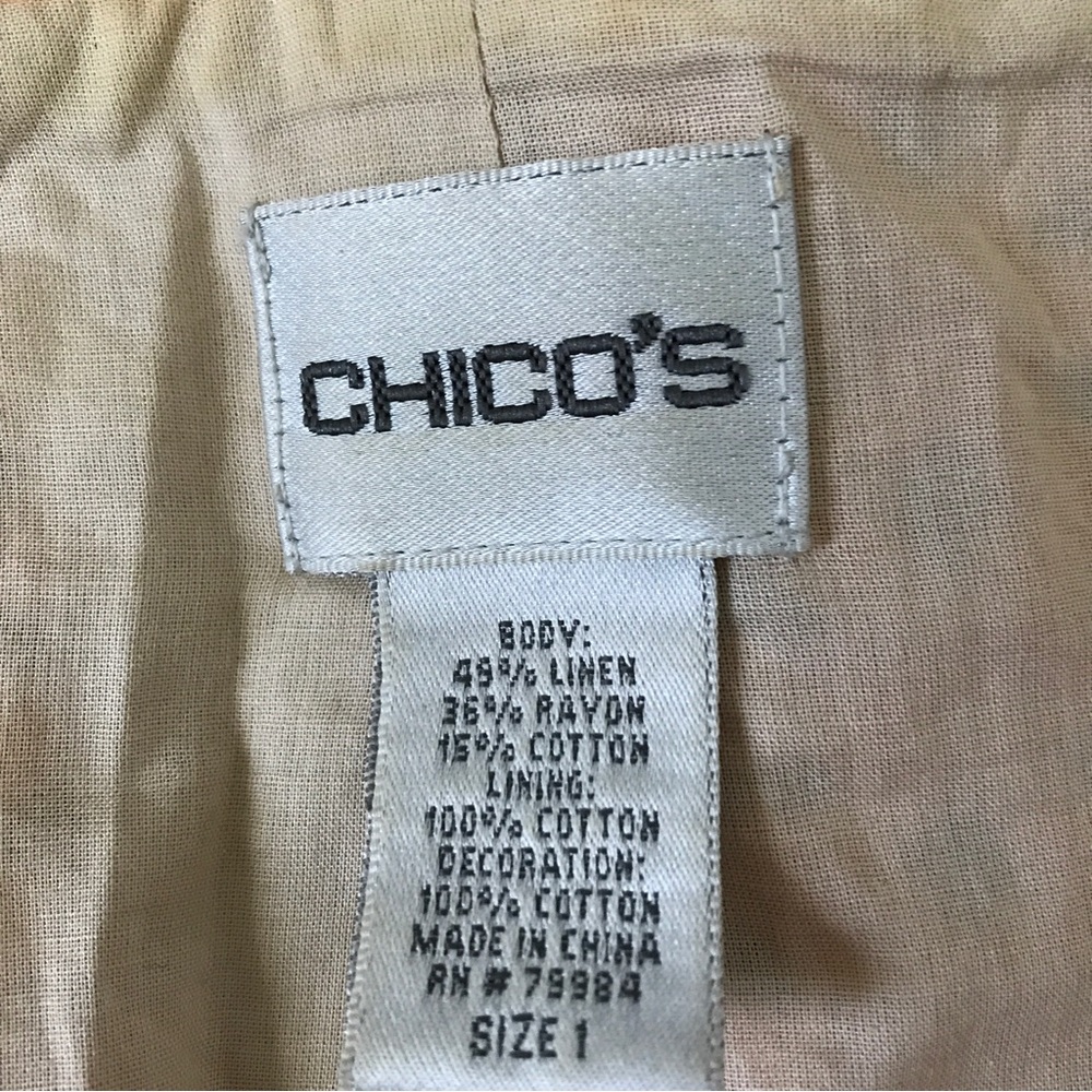 Chico’s Orange Eyelet embroidered Jacket blazer size M - Picture 3 of 15